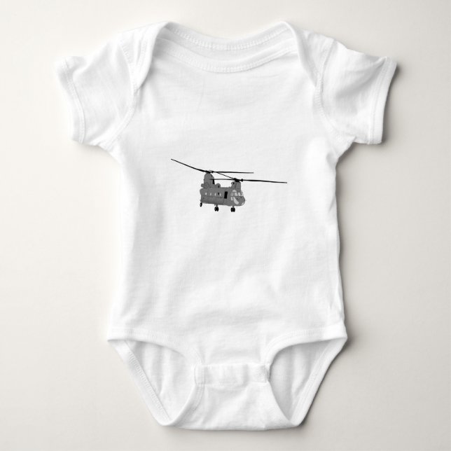 Chinook Helicopter Sihlouette Baby Strampler (Vorderseite)
