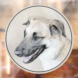 Chinook (Hubschrauber-Ohren) Malerei - Hunde-Kunst Fensteraufkleber