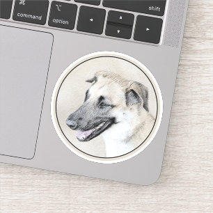 Chinook (Hubschrauberohren) Malerei - Hundekunst Aufkleber