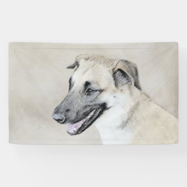 Chinook (Hubschrauberohren) Malerei - Hundekunst Banner (Horizontal)