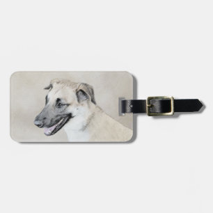 Chinook (Hubschrauberohren) Malerei - Hundekunst Gepäckanhänger
