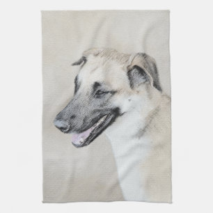 Chinook (Hubschrauberohren) Malerei - Hundekunst Geschirrtuch