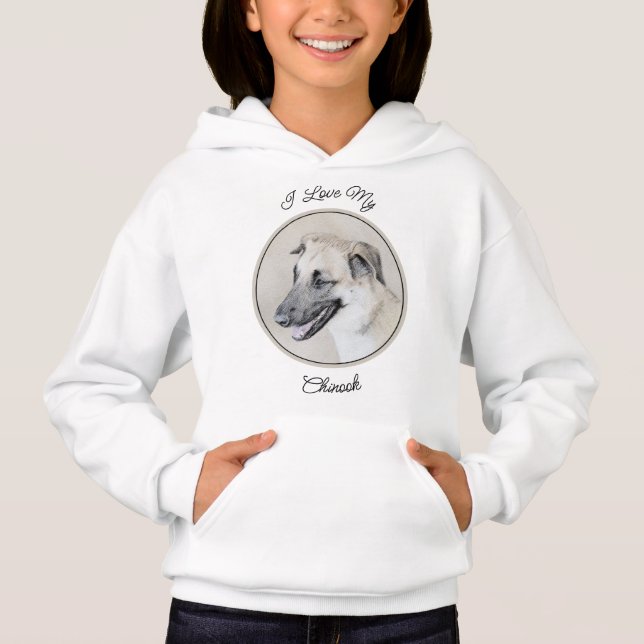 Chinook (Hubschrauberohren) Malerei - Hundekunst Hoodie (Vorderseite)