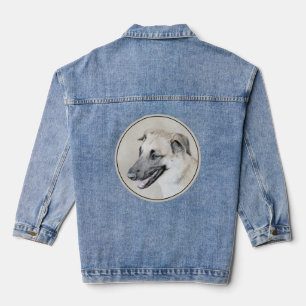 Chinook (Hubschrauberohren) Malerei - Hundekunst Jeansjacke