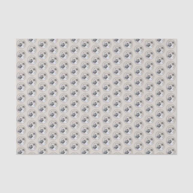 Chinook (Hubschrauberohren) Malerei - Hundekunst Seidenpapier (Vorderseite)