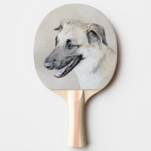 Chinook (Hubschrauberohren) Malerei - Hundekunst Tischtennis Schläger