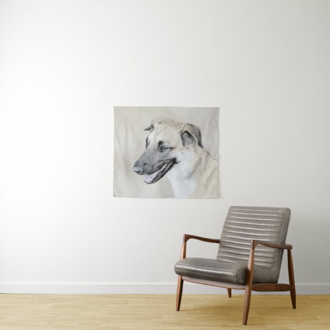Chinook (Hubschrauberohren) Malerei - Hundekunst Wandteppich (Beispiel (Horizontal))