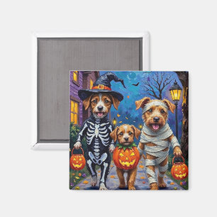 Chinook-Hunde beim Trick-or-Treat Halloween-Kostüm Magnet