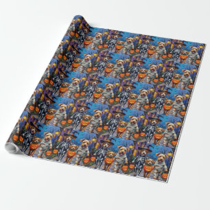 Chinook-Hunde beim Trick-or-Treaten Halloween-Kost Geschenkpapier