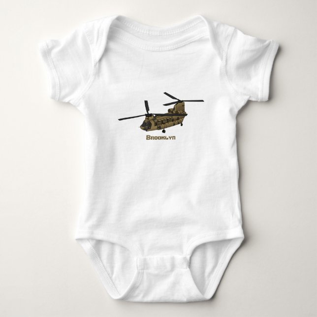 Chinook-Illustration für Militärhubschrauber Baby Strampler (Vorderseite)