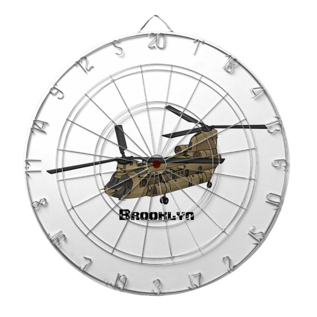 Chinook-Illustration für Militärhubschrauber Dartscheibe (vorne)
