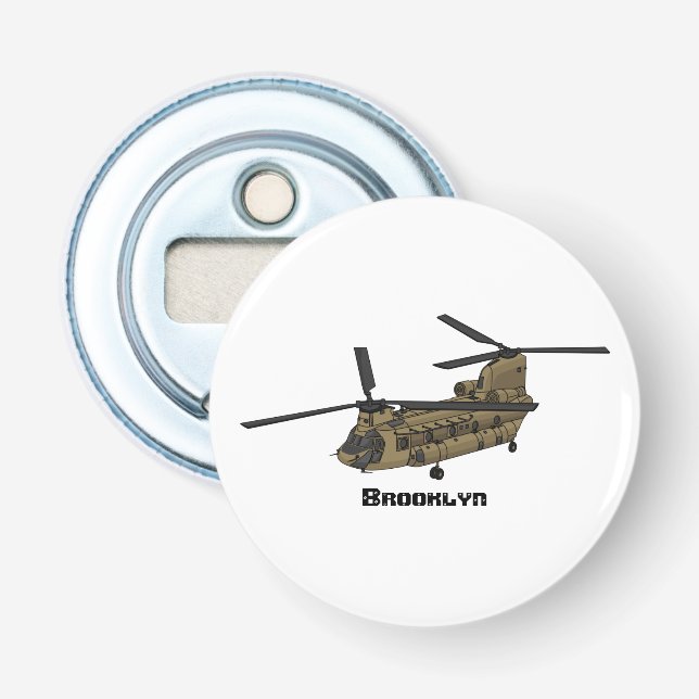 Chinook-Illustration für Militärhubschrauber Flaschenöffner (Vorderseite)