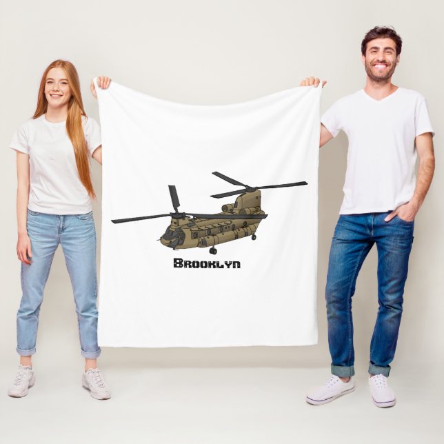 Chinook-Illustration für Militärhubschrauber Fleecedecke (Beispiel)