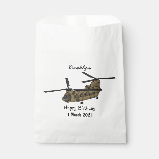 Chinook-Illustration für Militärhubschrauber Geschenktütchen (Vorderseite)