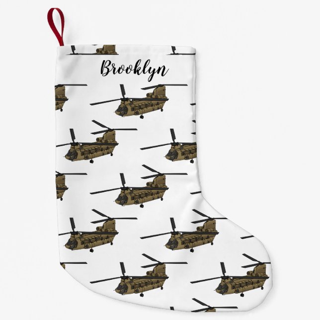 Chinook-Illustration für Militärhubschrauber Kleiner Weihnachtsstrumpf (Vorderseite)