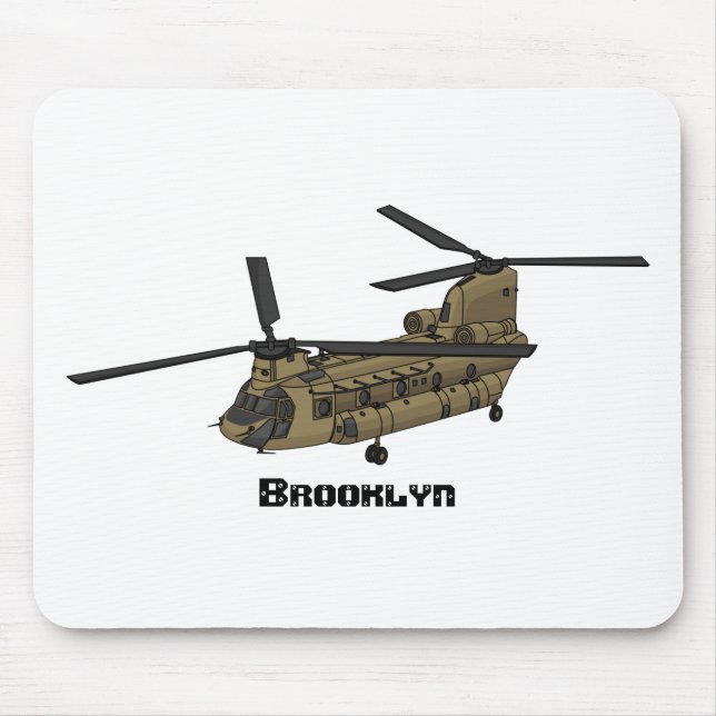 Chinook-Illustration für Militärhubschrauber Mousepad (Vorne)