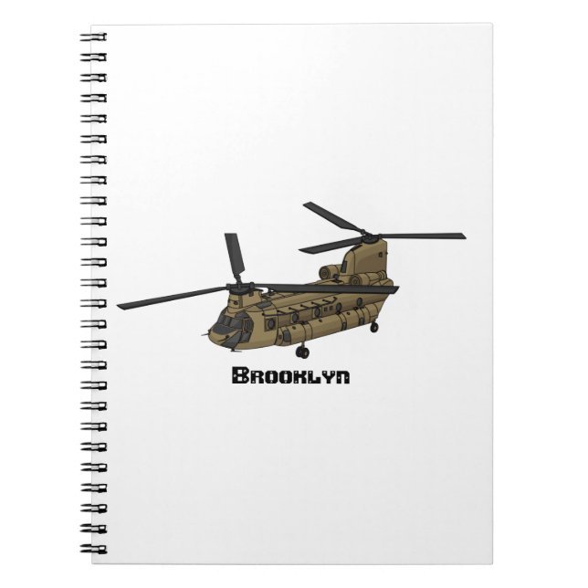 Chinook-Illustration für Militärhubschrauber Notizblock (Vorderseite)