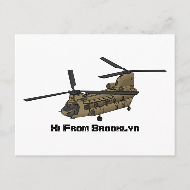 Chinook-Illustration für Militärhubschrauber Postkarte (Vorderseite)