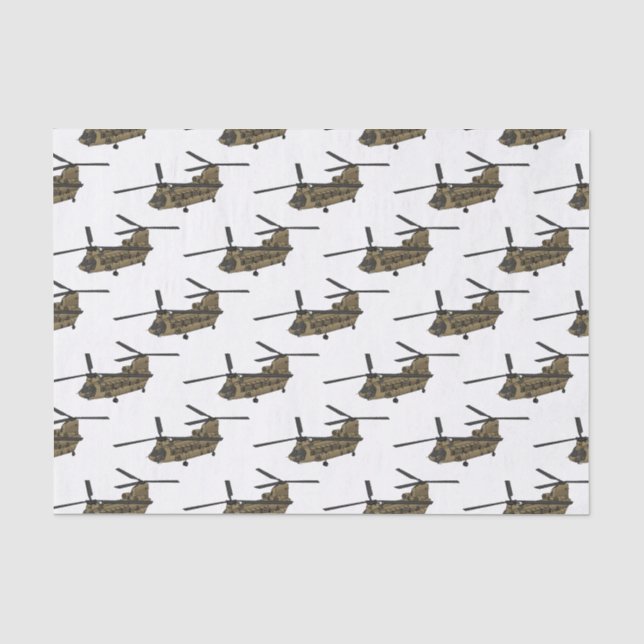 Chinook-Illustration für Militärhubschrauber Seidenpapier (Vorderseite)