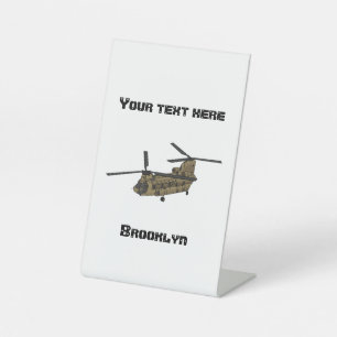 Chinook-Illustration für Militärhubschrauber Sockelschild
