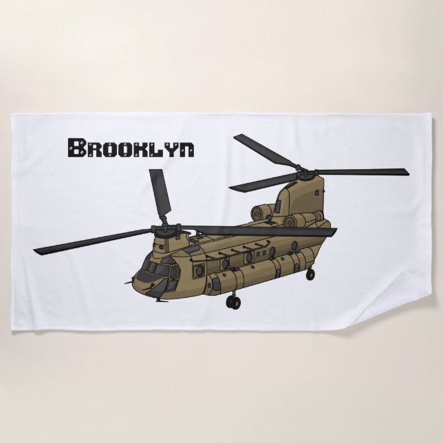 Chinook-Illustration für Militärhubschrauber Strandtuch (Vorderseite)
