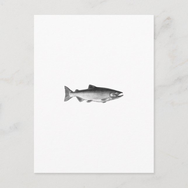 Chinook - King Lmon Logo (schwarz und weiß) Postkarte (Vorderseite)