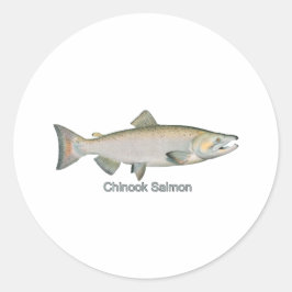 Chinook Lachs (mit dem Titel) Runder Aufkleber