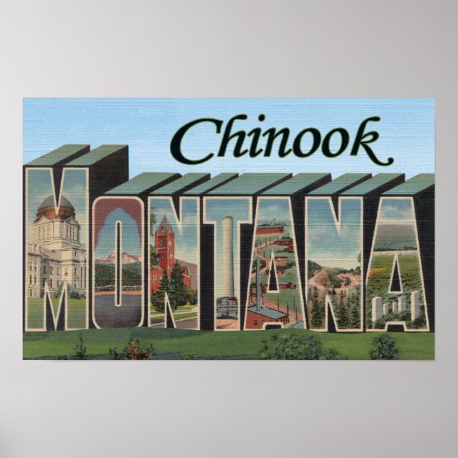 Chinook, Montana - Große Buchstabenszenen Poster (Vorne)