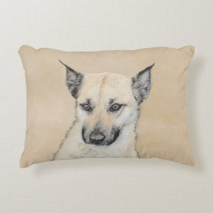 Chinook (Ohrspitze) Malerei - Original Hundkunst Dekokissen