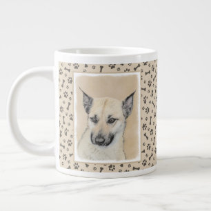 Chinook (Ohrspitze) Malerei - Original Hundkunst Jumbo-Tasse