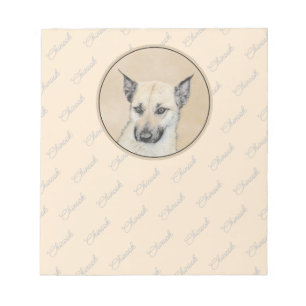 Chinook (Ohrspitze) Malerei - Original Hundkunst Notizblock