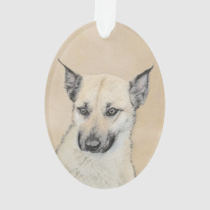 Chinook (Ohrspitze) Malerei - Original Hundkunst Ornament