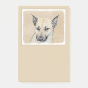 Chinook (Ohrspitze) Malerei - Original Hundkunst Post-it Klebezettel