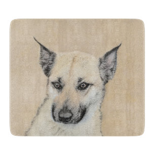 Chinook (Ohrspitze) Malerei - Original Hundkunst Schneidebrett