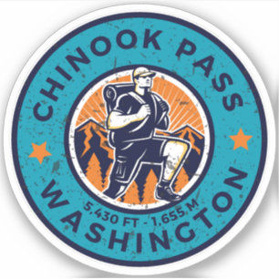 Chinook Pass Wanderung Kalifornien Versuche Aufkleber