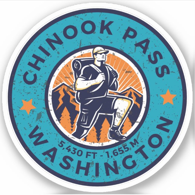 Chinook Pass Wanderung Kalifornien Versuche Aufkleber (Vorderseite)