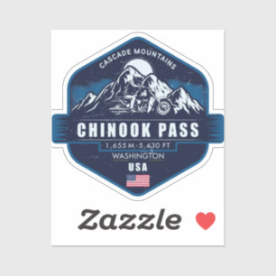 Chinook Pass Washington Motorrad-Abenteuer   Aufkleber