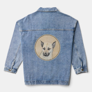 Chinook (Spitze Ohren) Malerei - Originale Hundeku Jeansjacke