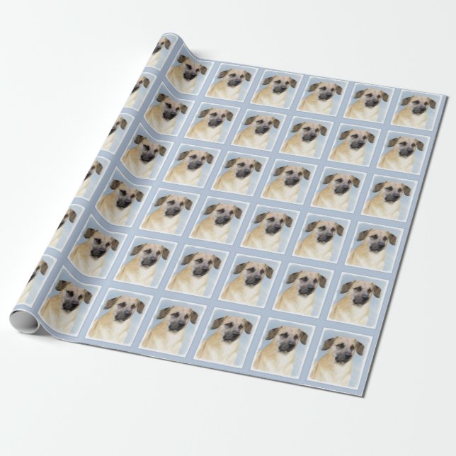 Chinook (Tropfohren) Gemälde - Original Hundkunst Geschenkpapier (Ungerollt)