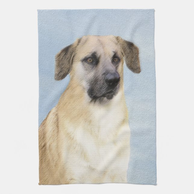 Chinook (Tropfohren) Gemälde - Original Hundkunst Geschirrtuch (Vertikal)
