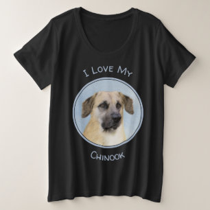 Chinook (Tropfohren) Gemälde - Original Hundkunst Große Größe T-Shirt