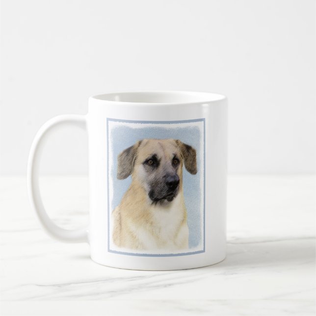 Chinook (Tropfohren) Gemälde - Original Hundkunst Kaffeetasse (Links)