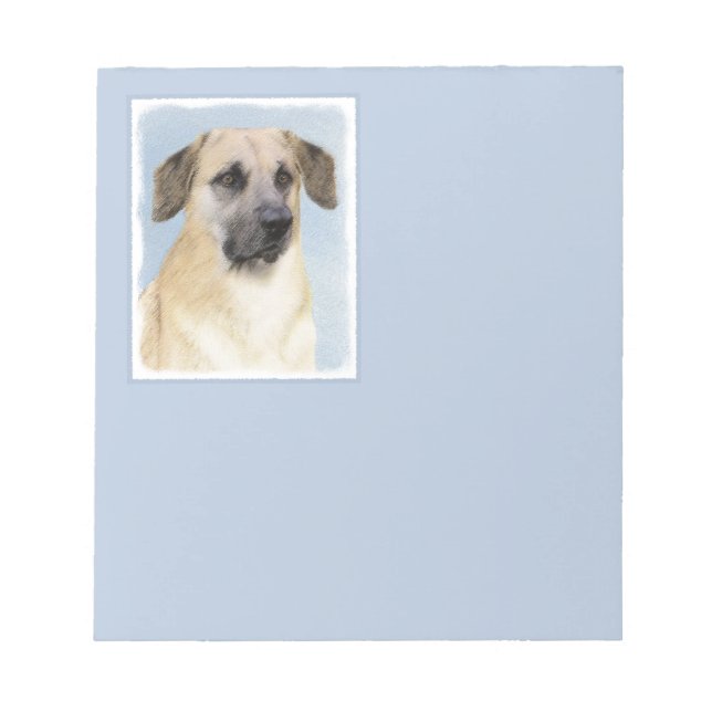 Chinook (Tropfohren) Gemälde - Original Hundkunst Notizblock (Vorderseite)