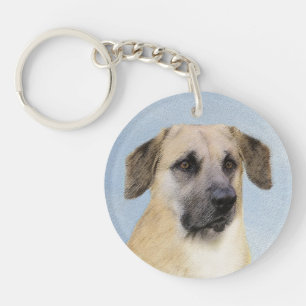 Chinook (Tropfohren) Gemälde - Original Hundkunst Schlüsselanhänger