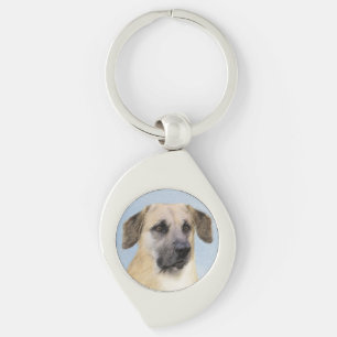 Chinook (Tropfohren) Gemälde - Original Hundkunst Schlüsselanhänger