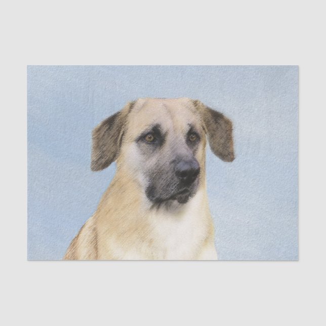 Chinook (Tropfohren) Gemälde - Original Hundkunst Seidenpapier (Vorderseite)