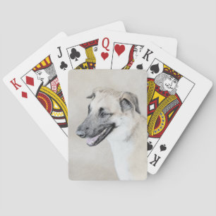 Chinook (Tropfohren) Gemälde - Original Hundkunst Spielkarten