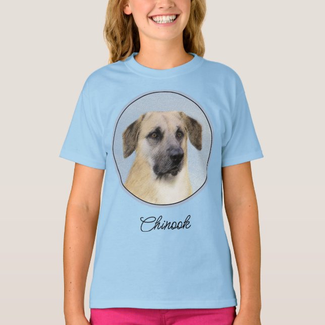 Chinook (Tropfohren) Gemälde - Original Hundkunst T-Shirt (Vorderseite)