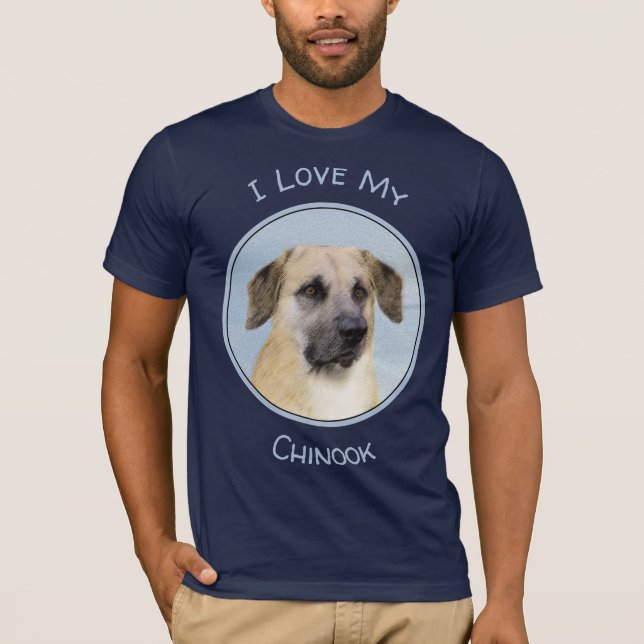 Chinook (Tropfohren) Gemälde - Original Hundkunst T-Shirt (Vorderseite)