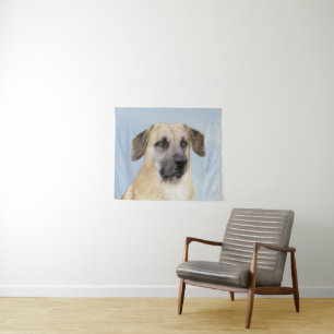 Chinook (Tropfohren) Gemälde - Original Hundkunst Wandteppich